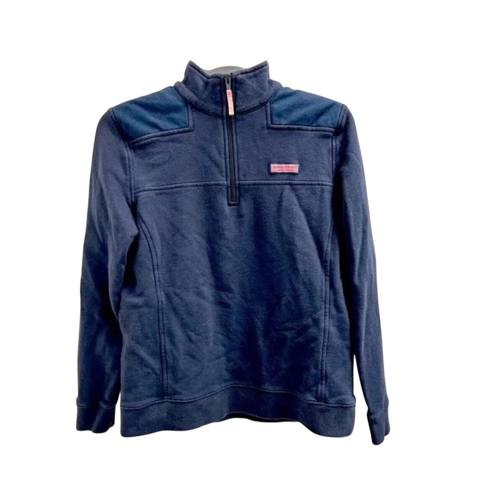 Vineyard Vines Martha's Vineyard 1/4 Zip Sweater Size M Navy Blue‎